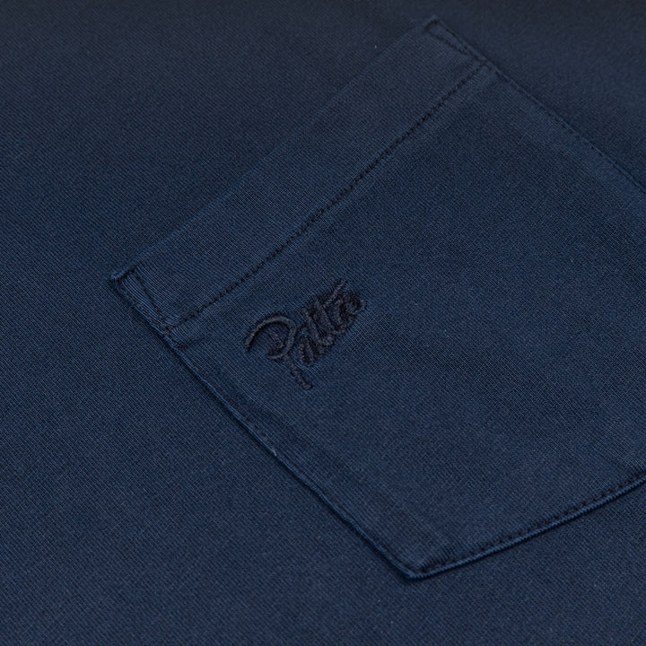 Basic Washed Pocket Tee | Black Iris