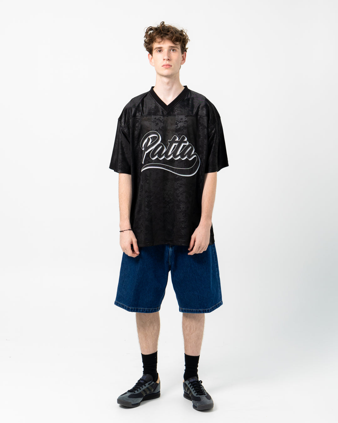 Digi Lobi Mesh Football Jersey | Black