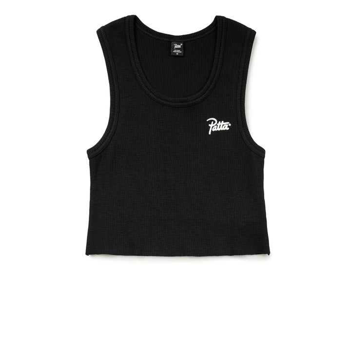 Patta Femme Cropped Waffle Tank Top | Black – CROSSOVER