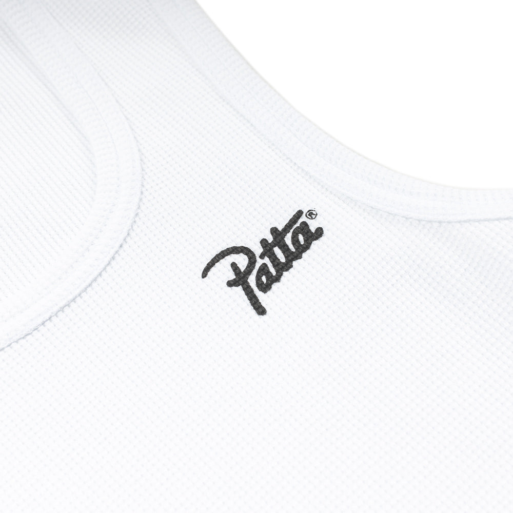 Patta Femme Cropped Waffle Tank Top | White