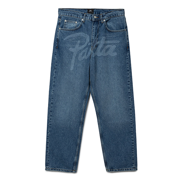 Patta Laserprint Whiskers Denim Pants | Light Blue Denim
