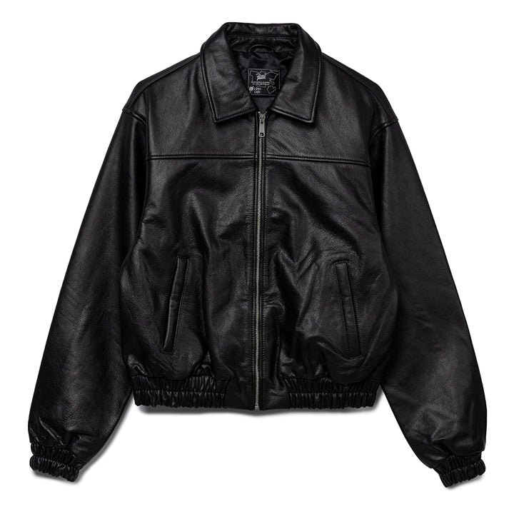 Leather Bomber Jacket | Black