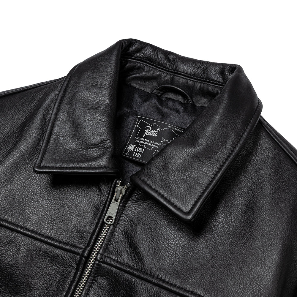 Leather Bomber Jacket | Black