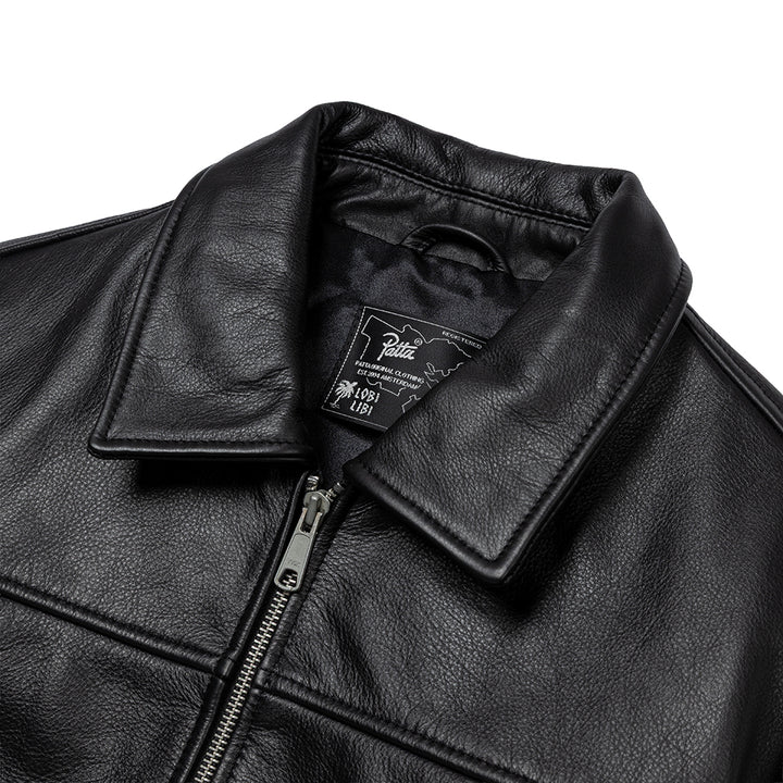 Leather Bomber Jacket | Black