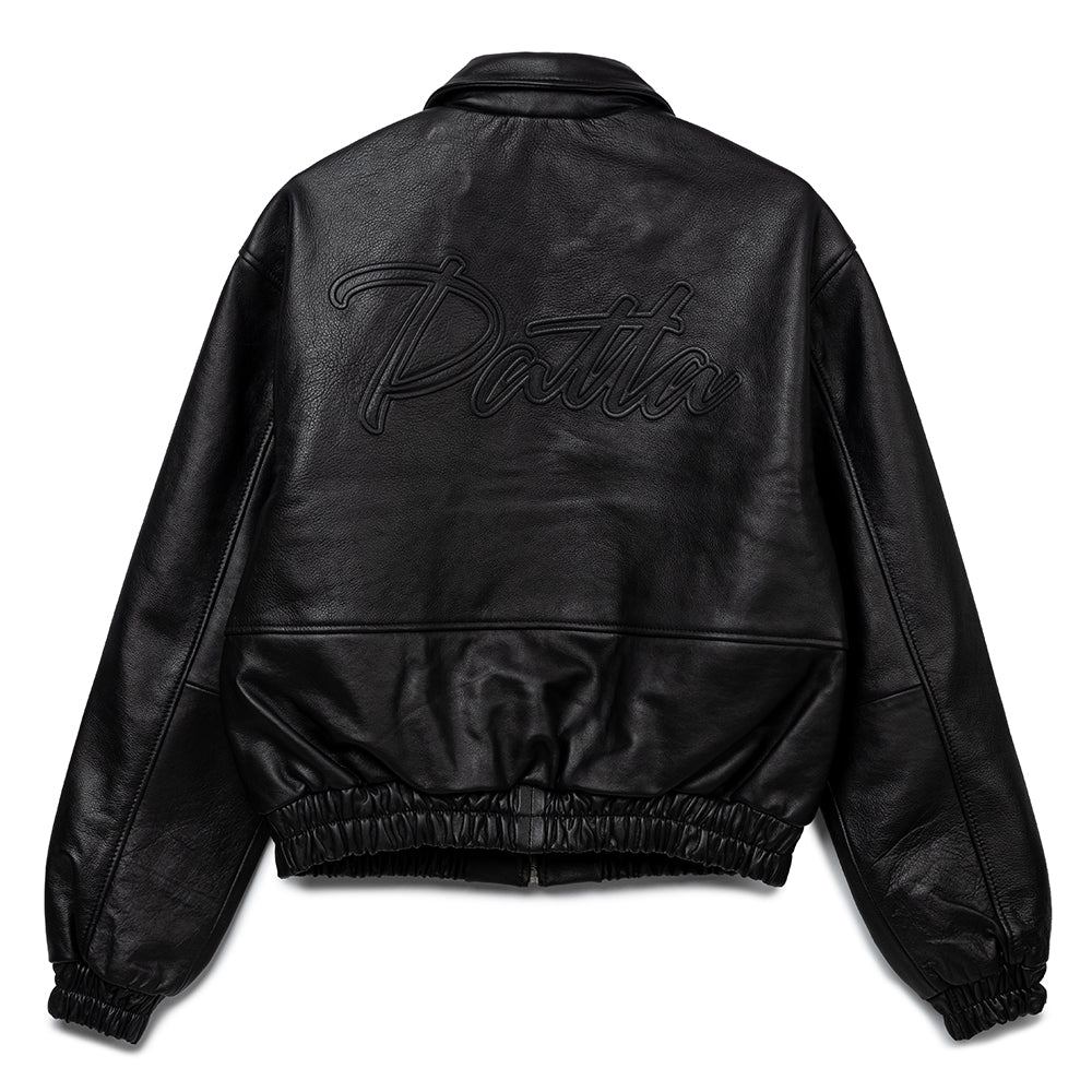 Leather Bomber Jacket | Black