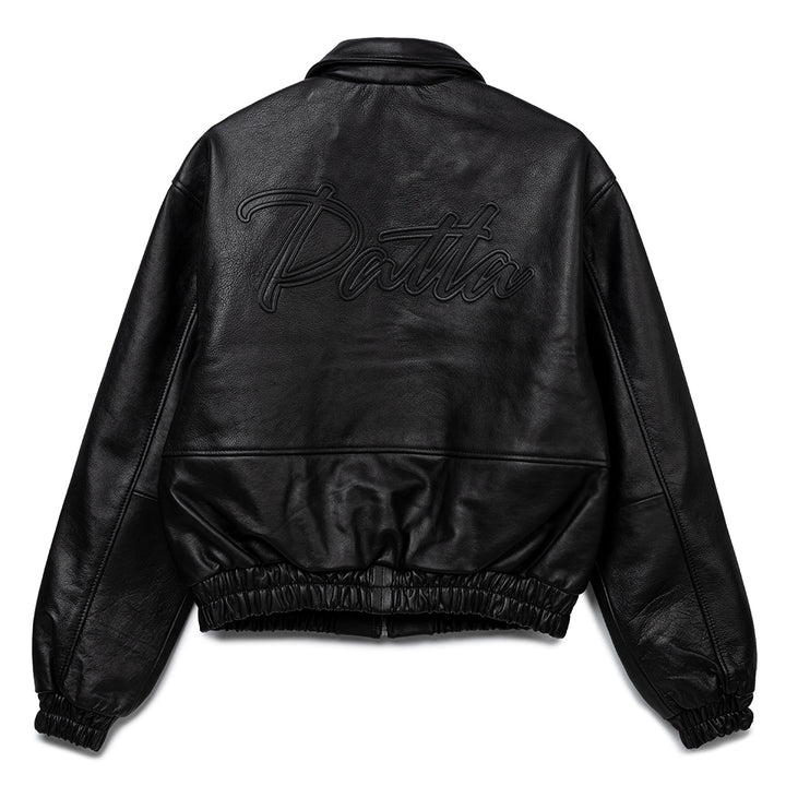 Leather Bomber Jacket | Black