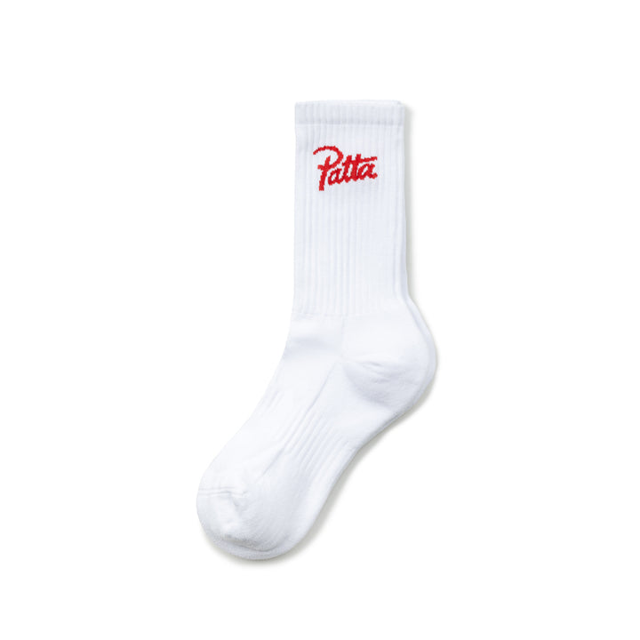 Script Logo Sport Socks | White