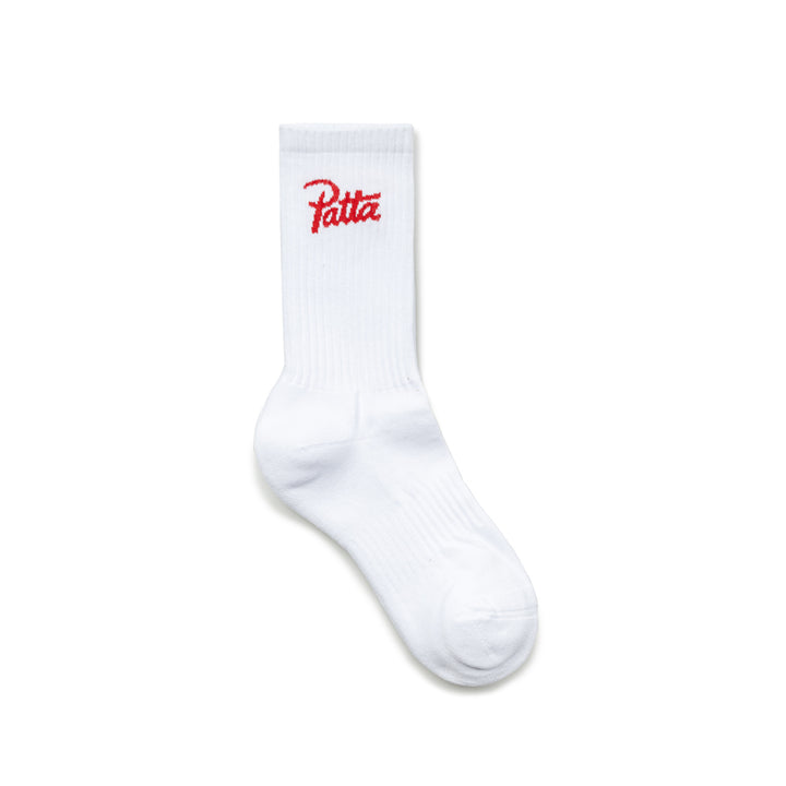 Script Logo Sport Socks | White