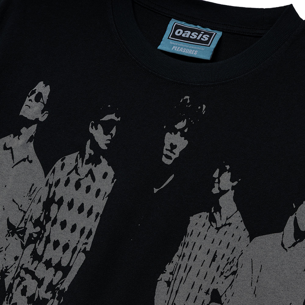 Pleasures x Oasis Definitely Heavyweight Tee | Faded Black