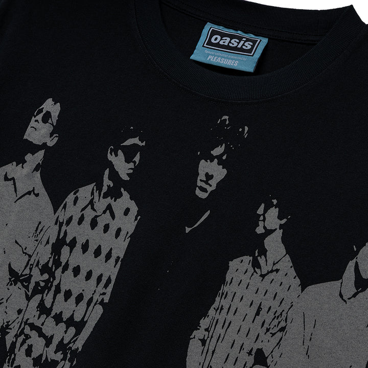 Pleasures x Oasis Definitely Heavyweight Tee | Faded Black