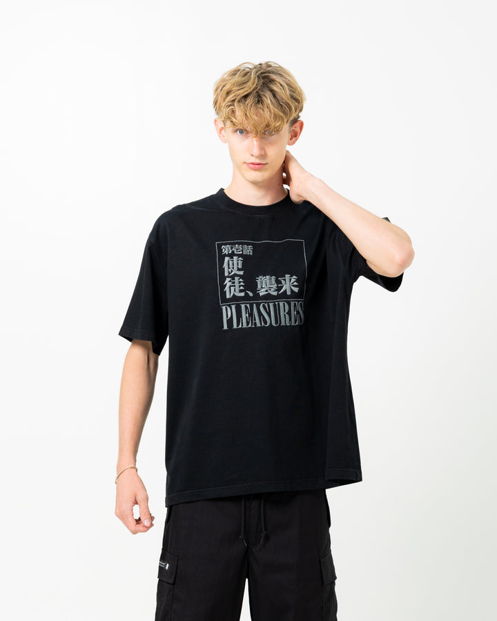 Pleasures x Evangelion Angel Attack Heavyweight Tee | Faded Black