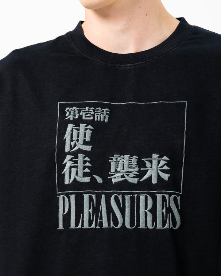 Pleasures x Evangelion Angel Attack Heavyweight Tee | Faded Black