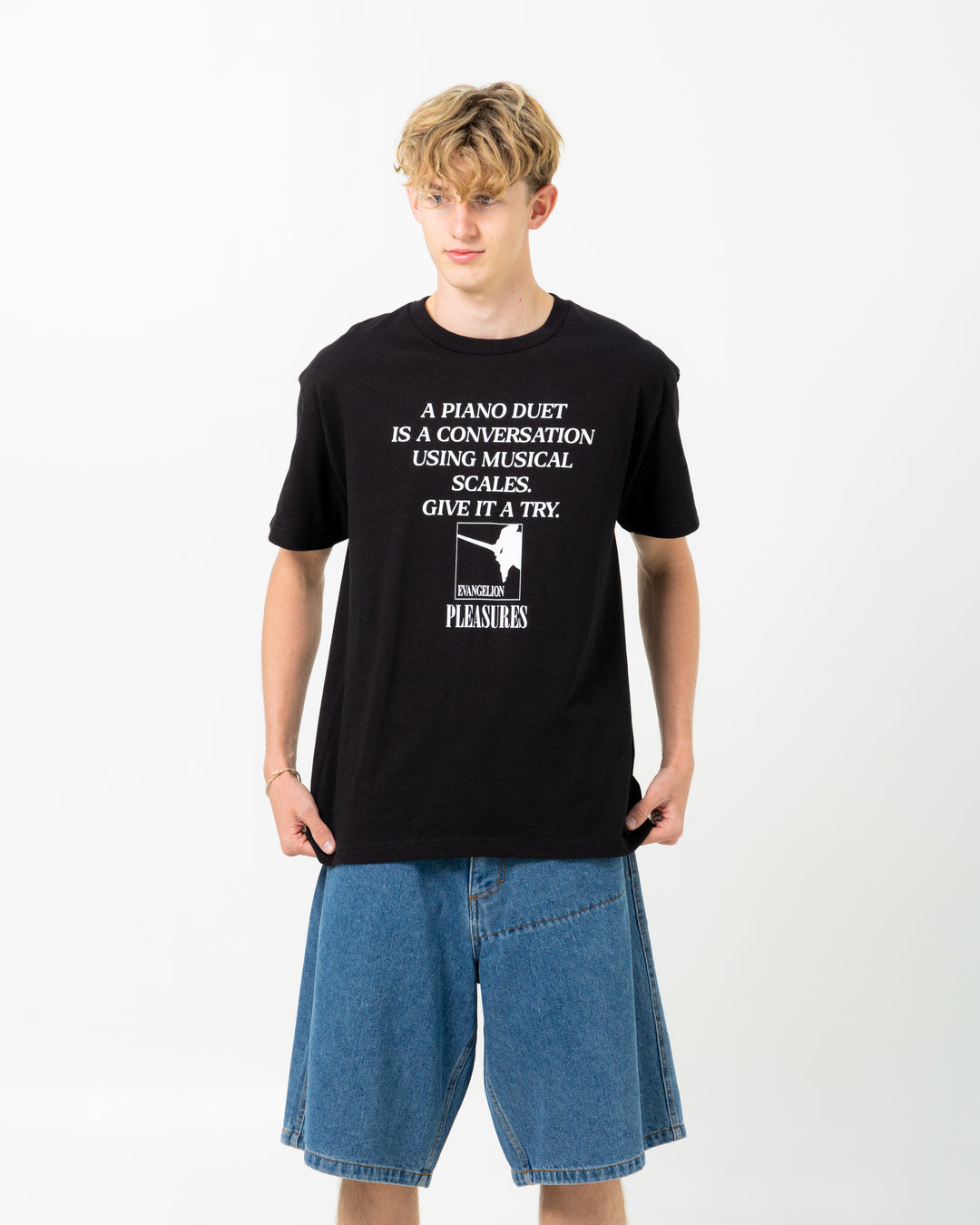 Pleasures x Evangelion Piano Tee | Black