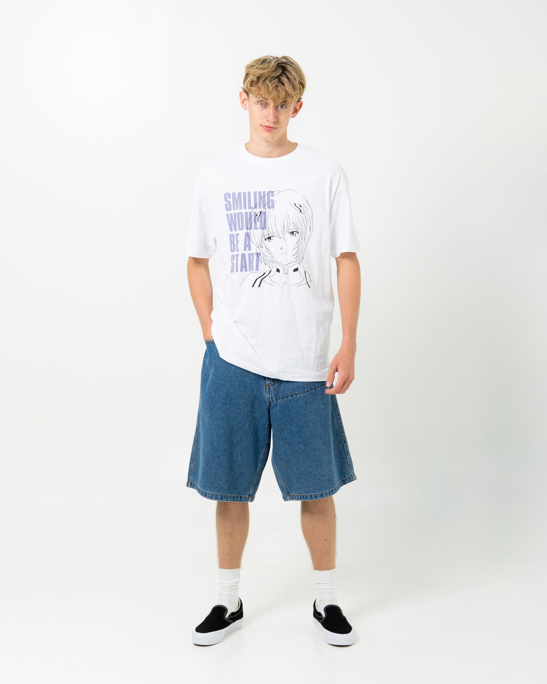 Pleasures x Evangelion Smiling Tee | White