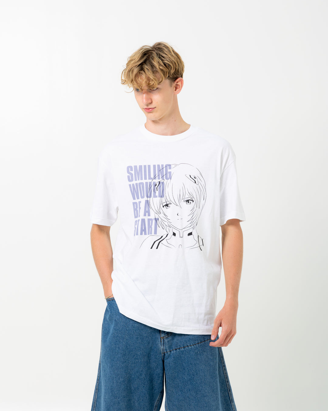 Pleasures x Evangelion Smiling Tee | White