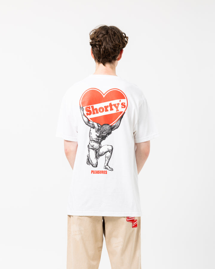 Pleasures x Shorty's Atlas Tee | White