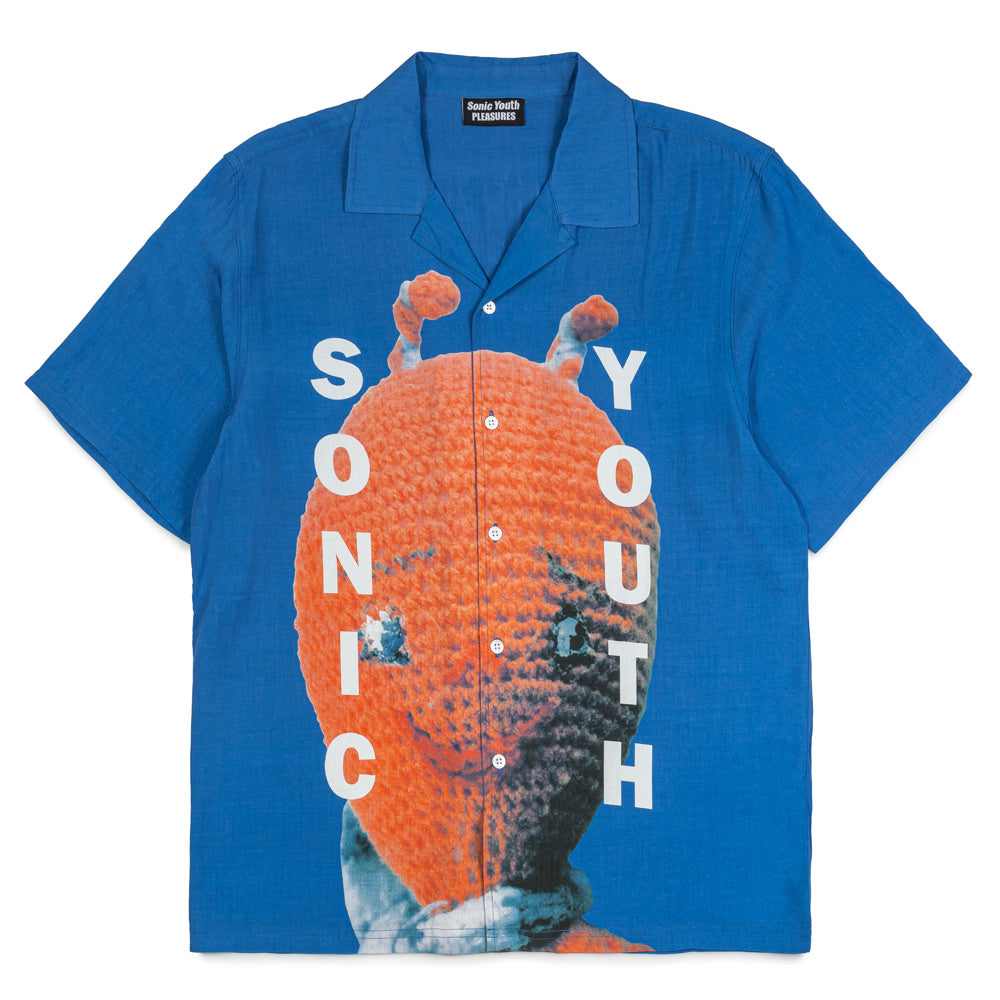 Pleasures x Sonic Youth Alien Camp Collar Shirt | Blue