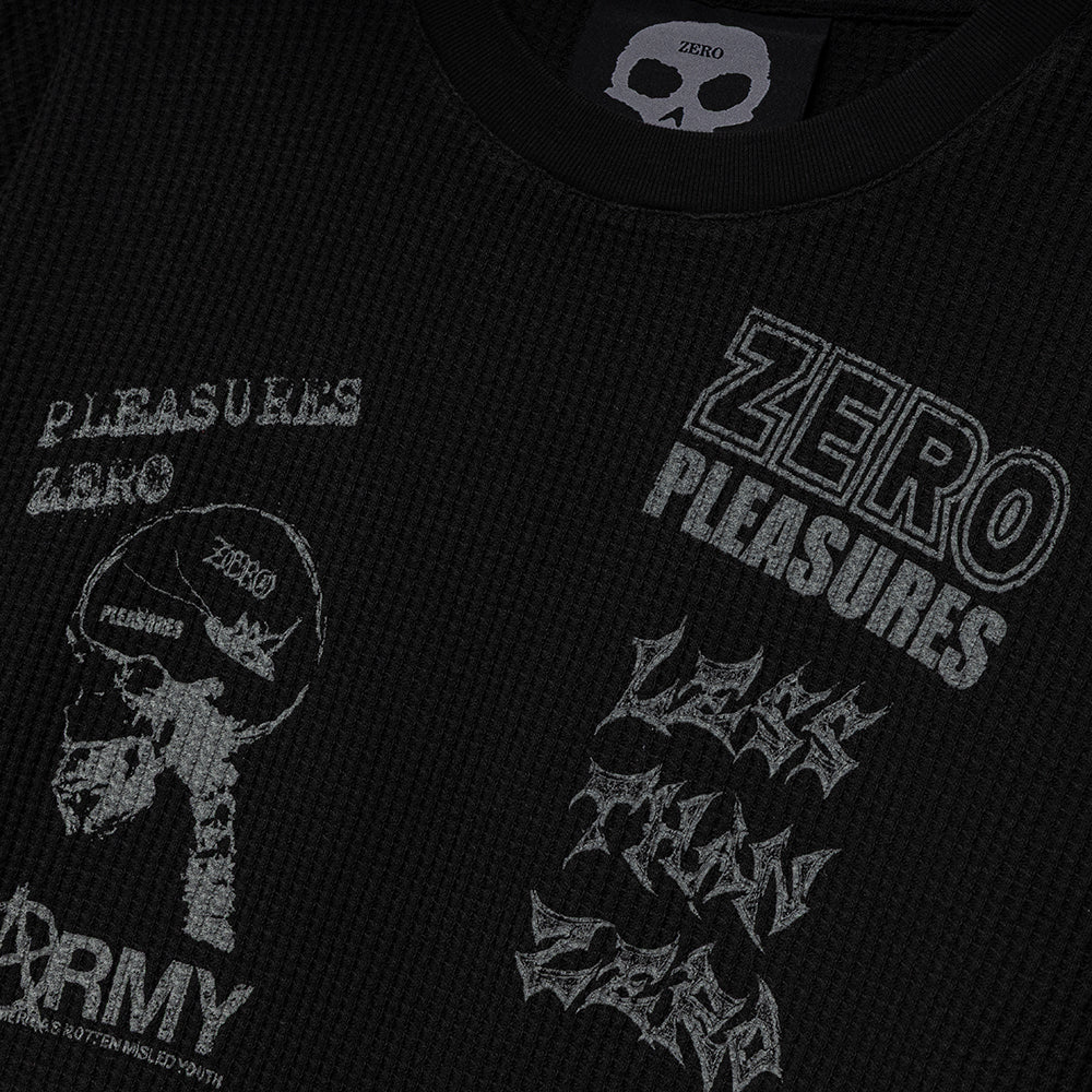 Pleasures x Zero Misled Thermal L/S Tee | Black