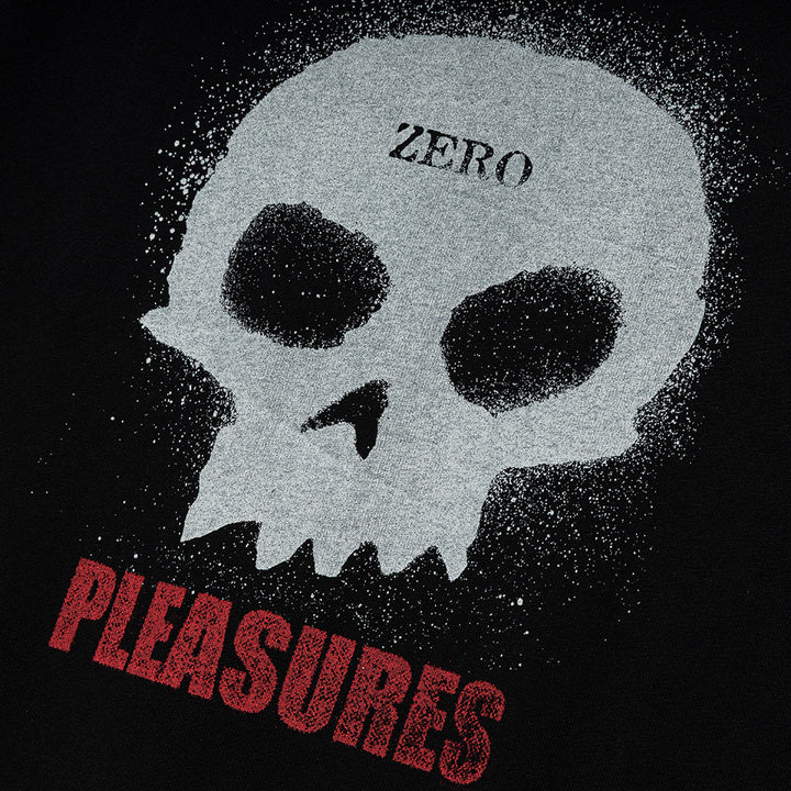 Pleasures x Zero Single Skull Heavyweight Tee | Black