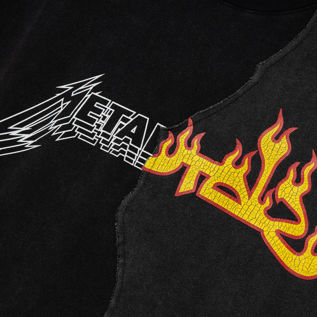SBTG x Metallica Flaming Skull Tear-Up Tee | Black