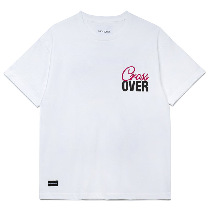 Seasonal Graphic Cursive Tee | White