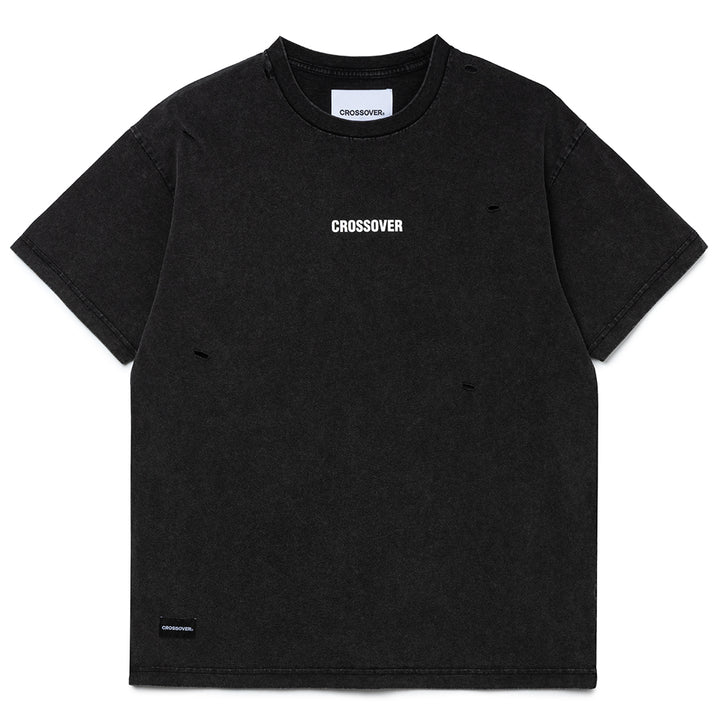 Seasonal Graphic Demand Distress Tee | Black