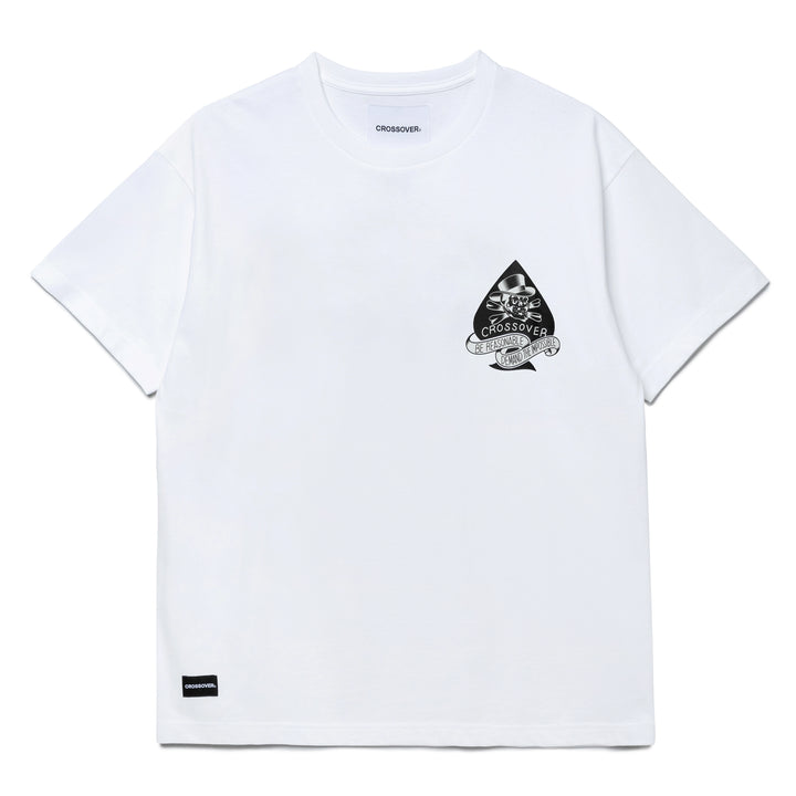 Seasonal Tattoo Spade Skull Tee | White