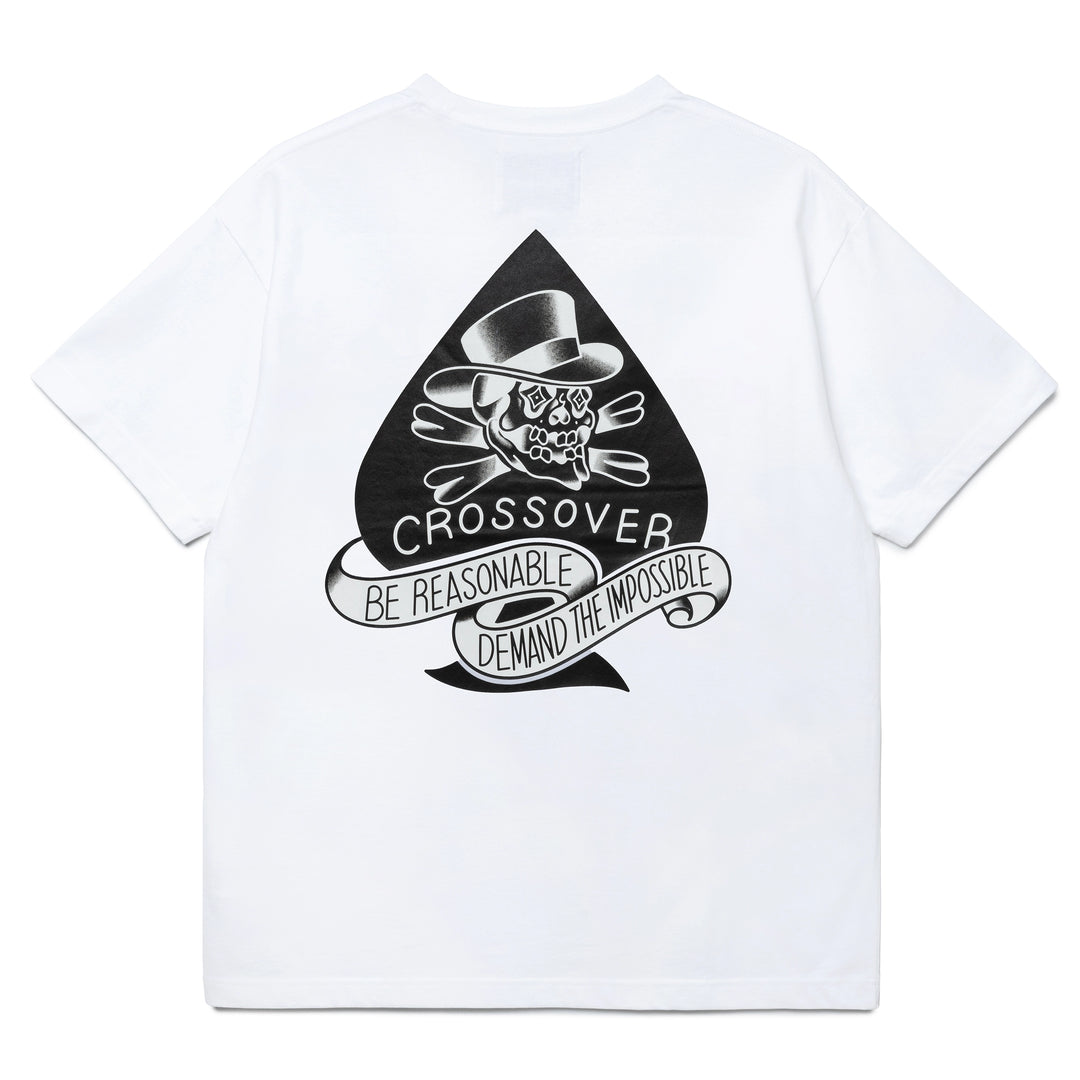 Seasonal Tattoo Spade Skull Tee | White