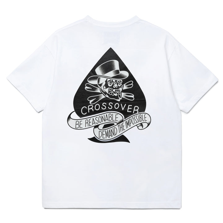 Seasonal Tattoo Spade Skull Tee | White