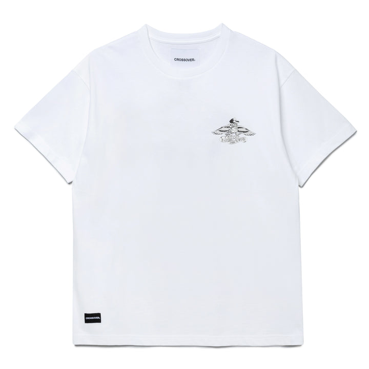 Seasonal Tattoo Storm Feather Tee | White