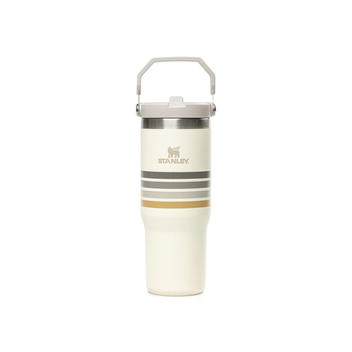 Varsity Iceflow™ Flip Straw Tumbler 30oz | Cream Ash Stripe