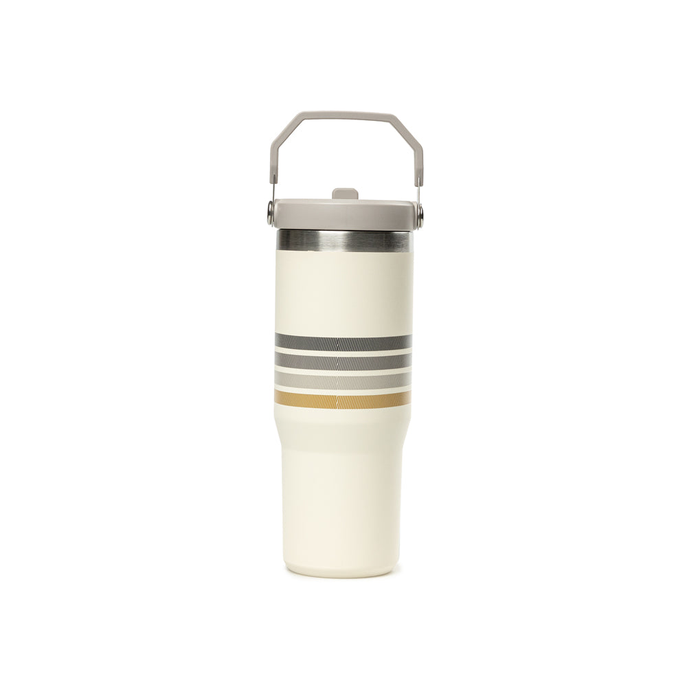 Varsity Iceflow™ Flip Straw Tumbler 30oz | Cream Ash Stripe