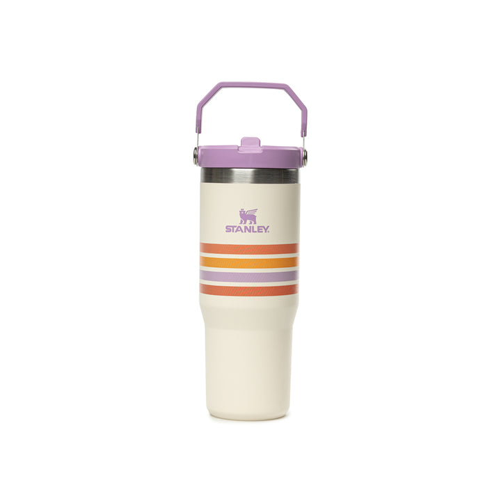 Varsity Iceflow™ Flip Straw Tumbler 30oz | Cream Lilac Stripe