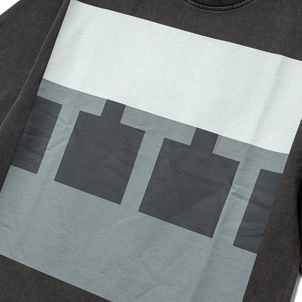 Block Tee | Black Acid Wash