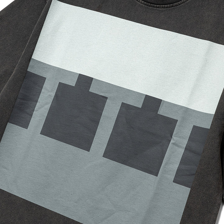 Block Tee | Black Acid Wash