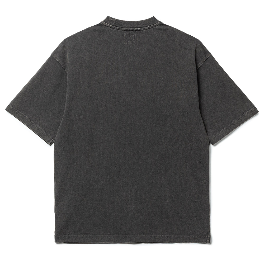 Block Tee | Black Acid Wash