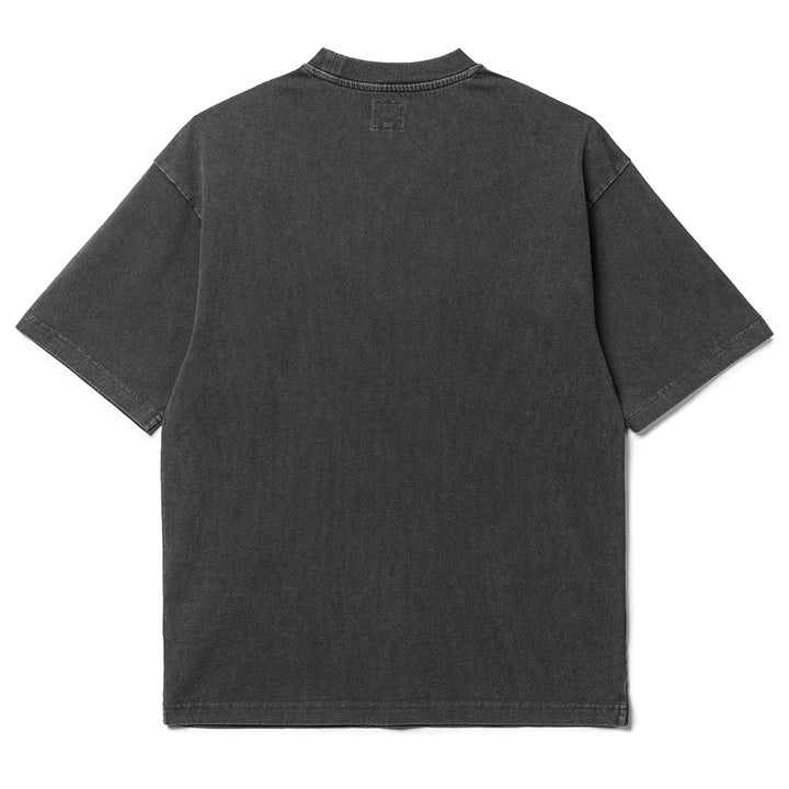 Block Tee | Black Acid Wash