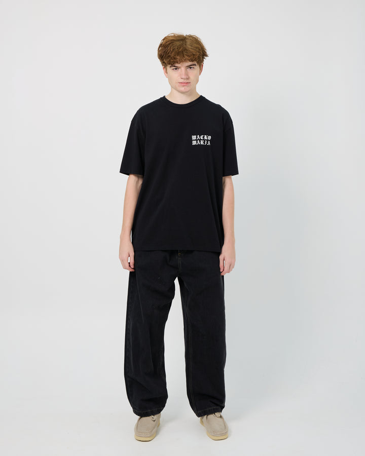 Washed Heavy Weight Crewneck Type-4 Tee | Black