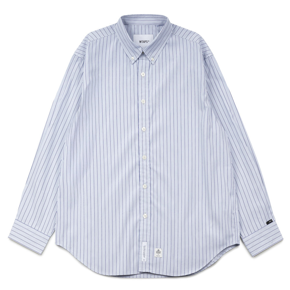 WTAPS BD 03 / LS / Cotton. Broadcloth. Textile. Thomas Mason | Gray