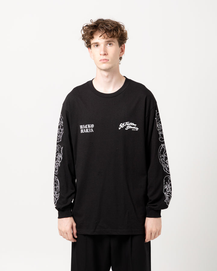 56 Tattoo Studio Crew Neck L/S Tee | Black