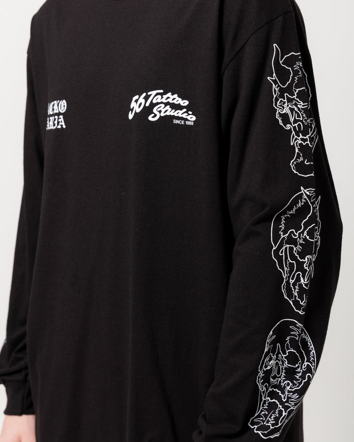 56 Tattoo Studio Crew Neck L/S Tee | Black