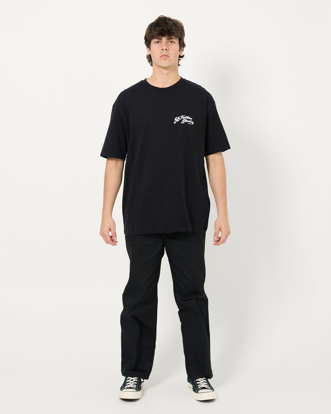 56 Tattoo Studio Washed Heavy Weight Tee | Black