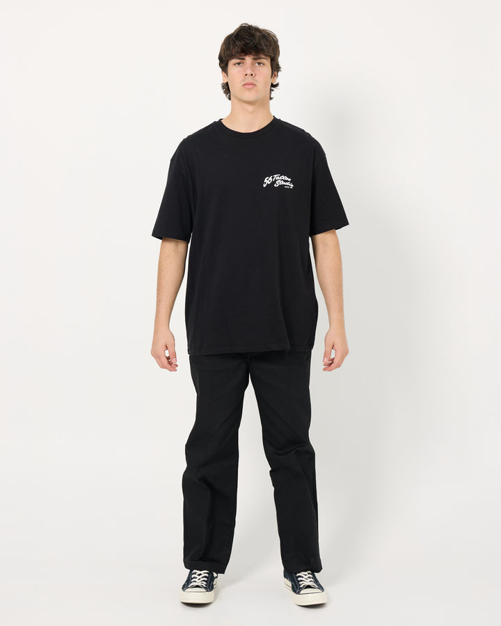 56 Tattoo Studio Washed Heavy Weight Tee | Black