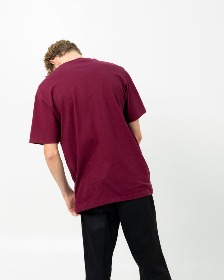 Crew Neck Tee | Burgundy