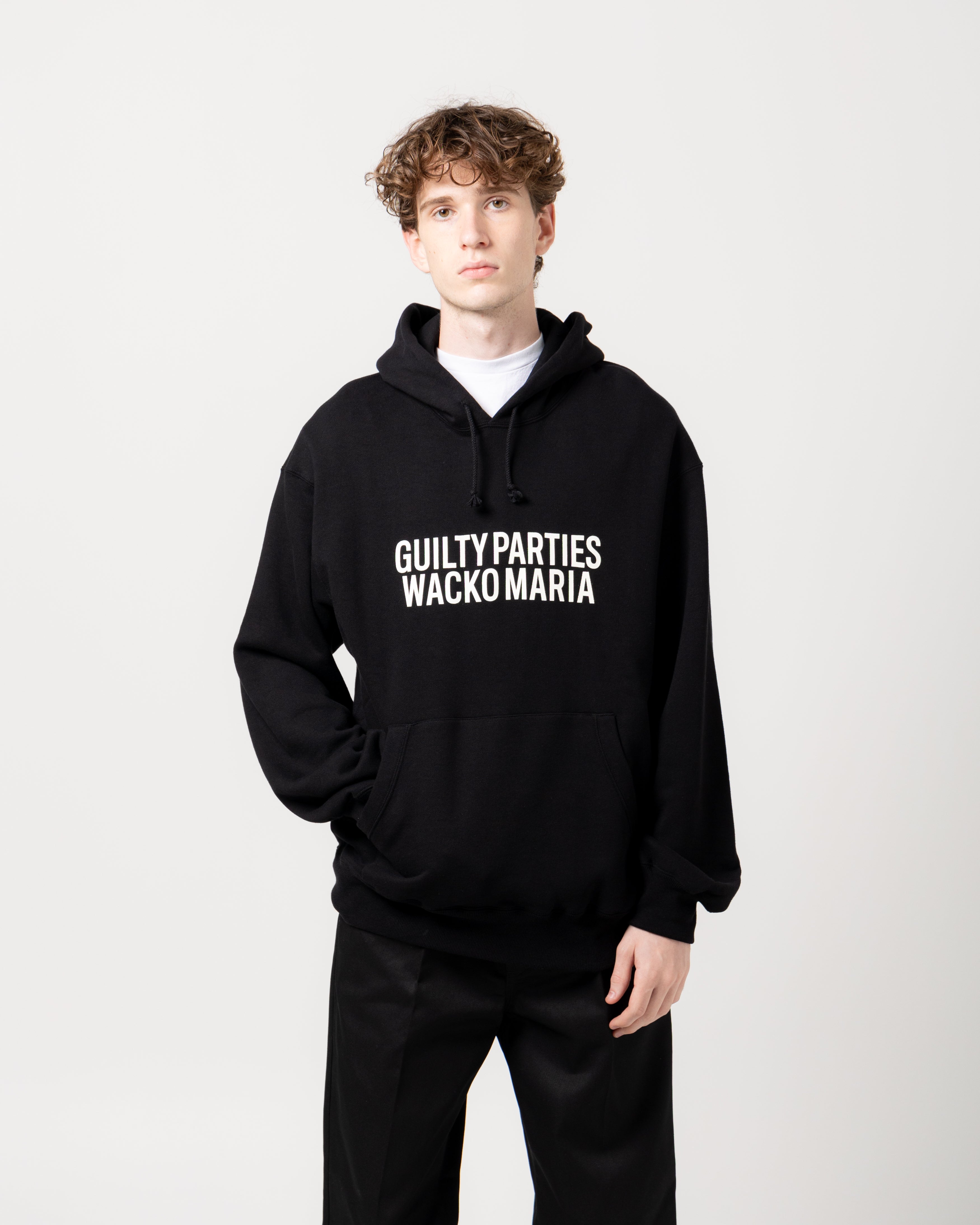 Wacko Maria Middle Weight Pullover Hooded Sweatshirt | Black