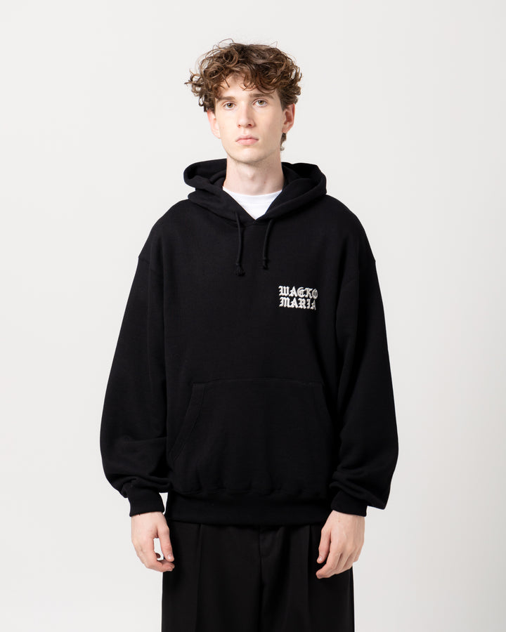 Middle Weight Pullover Hooded Sweatshirt | Black