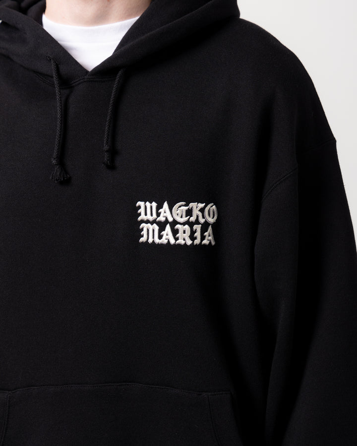 Middle Weight Pullover Hooded Sweatshirt | Black