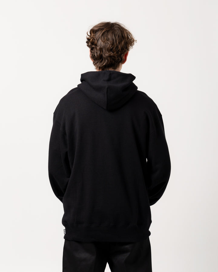 Middle Weight Pullover Hooded Sweatshirt | Black