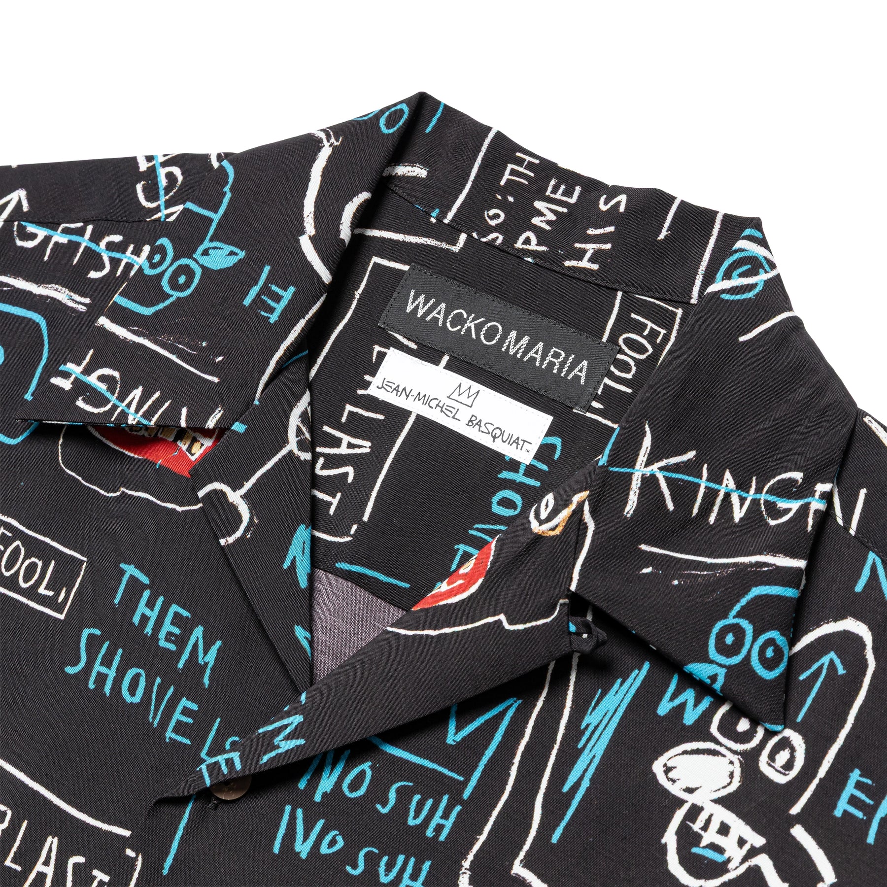 WACKO MARIA × Jean-Michel Basquiat XL Wacko Maria x Jean-Michel Basquiat Hawaiian Shirt (Type-1) | Black