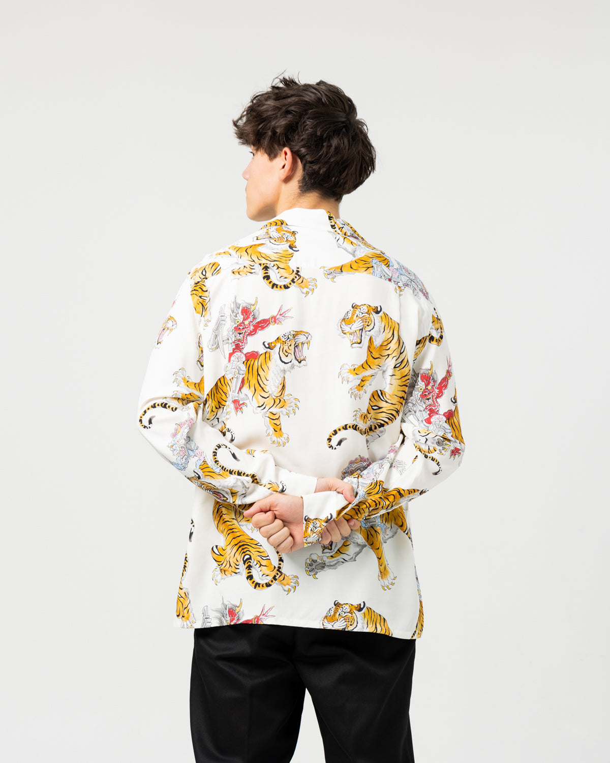 Wacko Maria x Tim Lehi Hawaiian L/S Shirt | Black